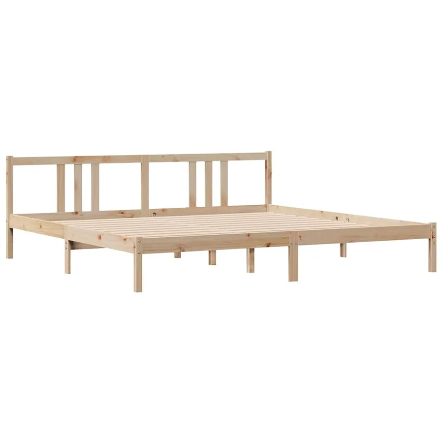Cadre de lit sans matelas 200x200 cm bois massif de pin - 7