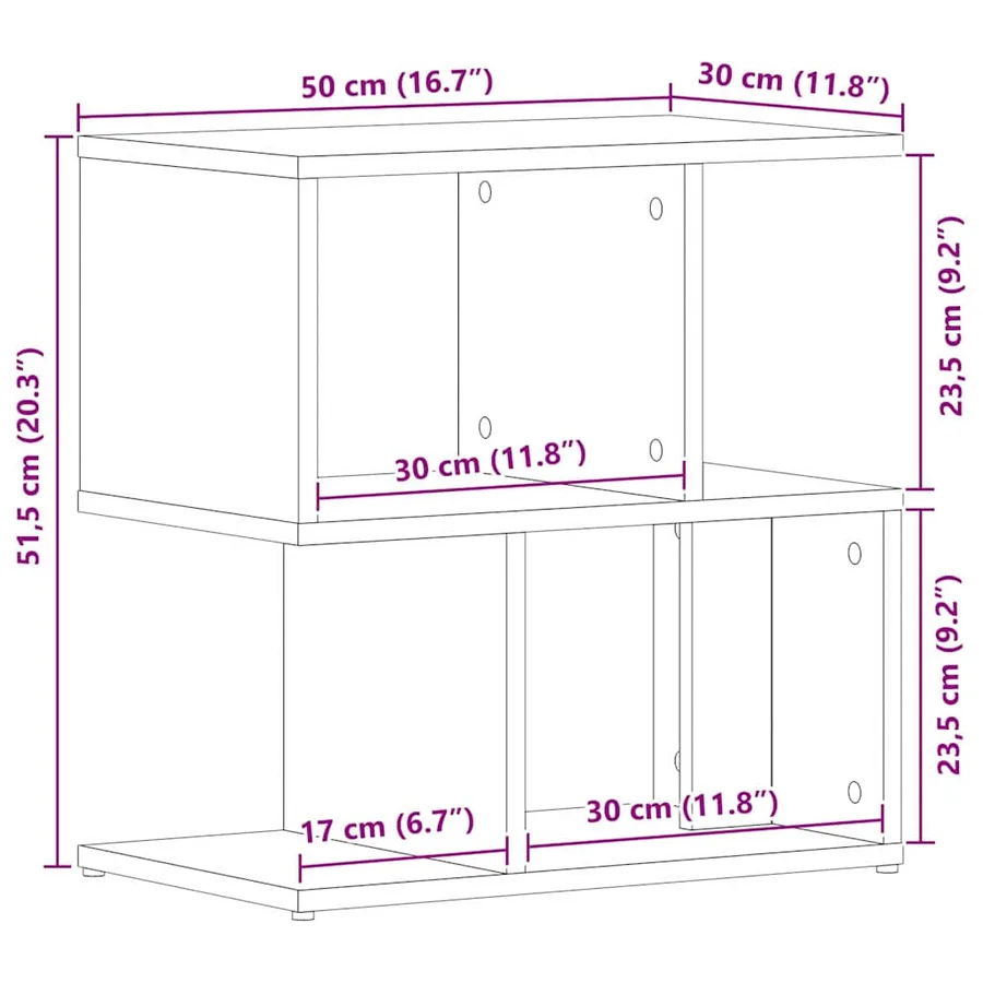 Cabinet de chevet 2 pcs Chêne noir 50 x 30 x 51,5 cm - 11