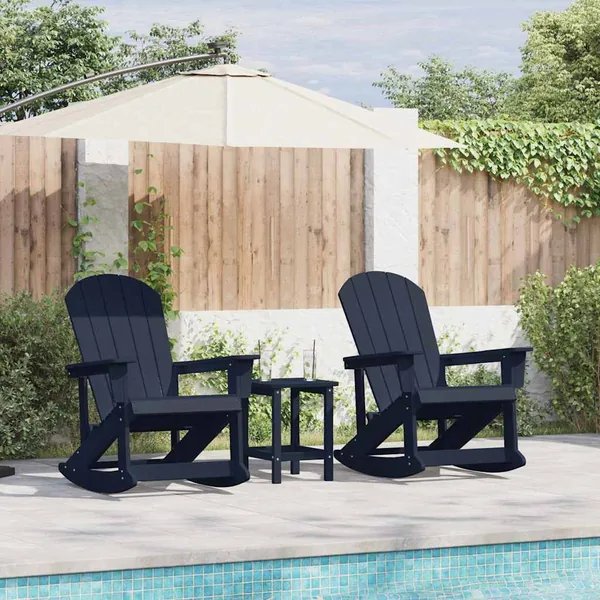 Chaises Berçantes Adirondack 2 pcs Bleu marine HDPE