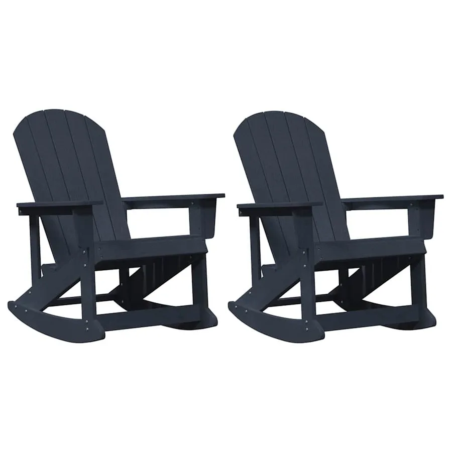 Chaises Berçantes Adirondack 2 pcs Bleu marine HDPE - 2