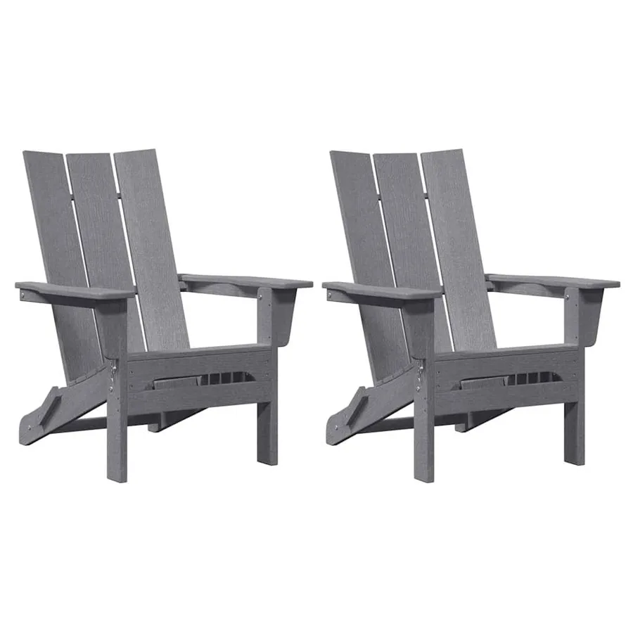 Chaise de jardin 2 pcs Gris clair 80.5 x 74.5 x 92 cm - 2