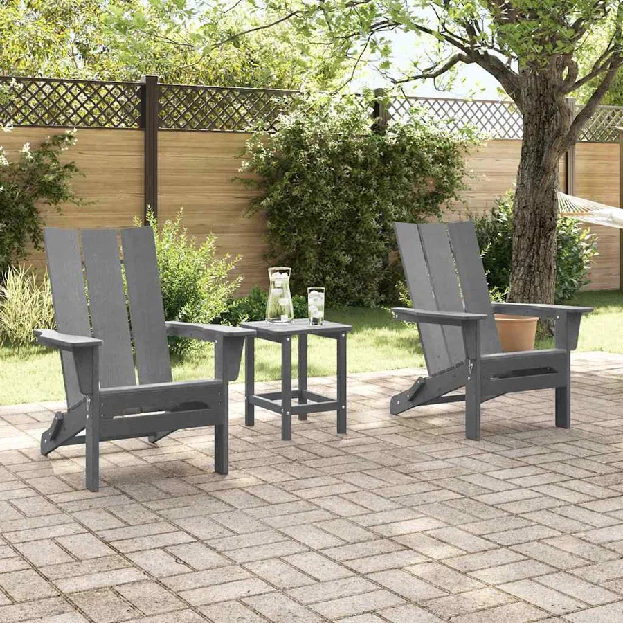 Chaise de jardin 2 pcs Gris clair 80.5 x 74.5 x 92 cm - 3