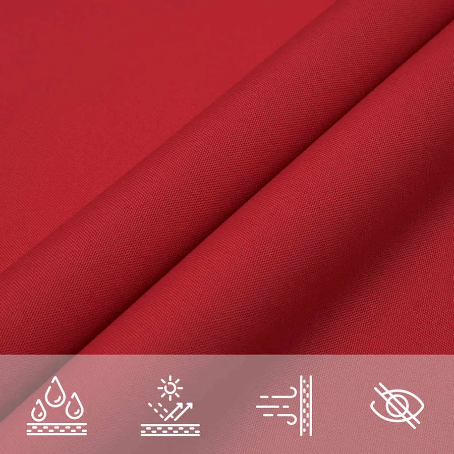Voile d'ombrage rouge 7 x 5 x 5 m 100 % polyester Oxford - 7