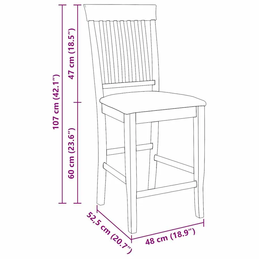 Tabourets de bar avec coussins (2 pcs) en bois massif naturel et caoutchouc - 11