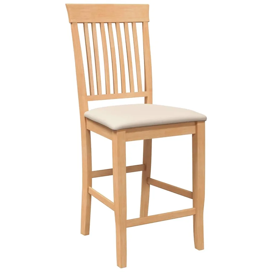 Tabourets de bar avec coussins (2 pcs) en bois massif naturel et caoutchouc - 4