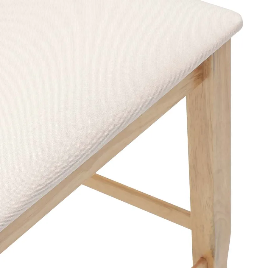 Tabourets de bar avec coussins (2 pcs) en bois massif naturel et caoutchouc - 8