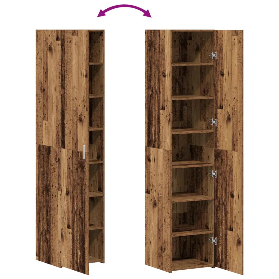 Haut Armoire Bois ancien 40 x 42,5 x 185 cm - 12