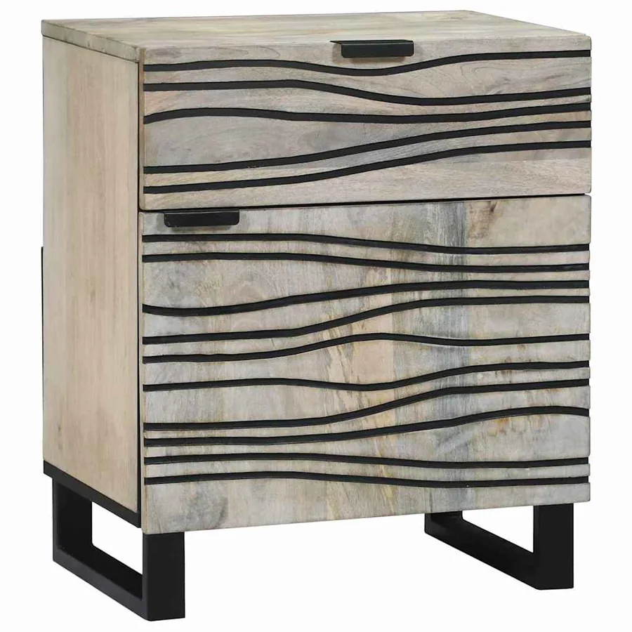 Table de chevet Blanc 50 x 33 x 60 cm Bois d'ingénierie