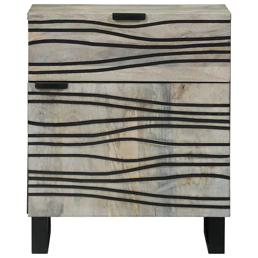 Table de chevet Blanc 50 x 33 x 60 cm Bois d'ingénierie - 3