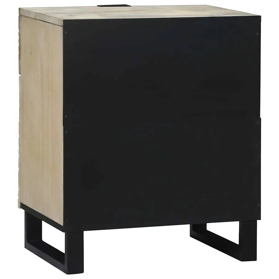 Table de chevet Blanc 50 x 33 x 60 cm Bois d'ingénierie - 5