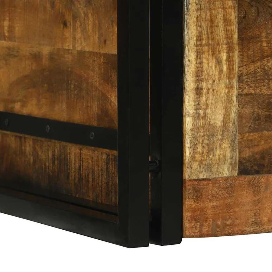 Boîte de rangement 80 x 50 x 50 cm Bois de mangue brut - 10