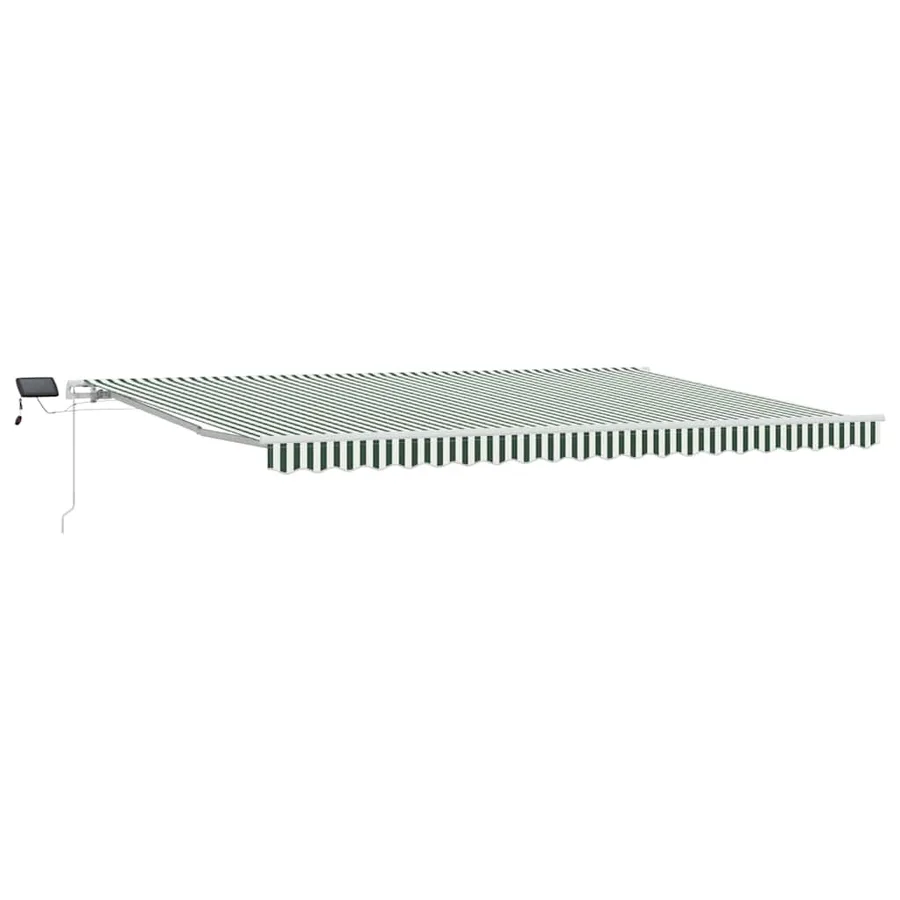 Auvent rétractable Vert et blanc 500 × 350 cm - 2