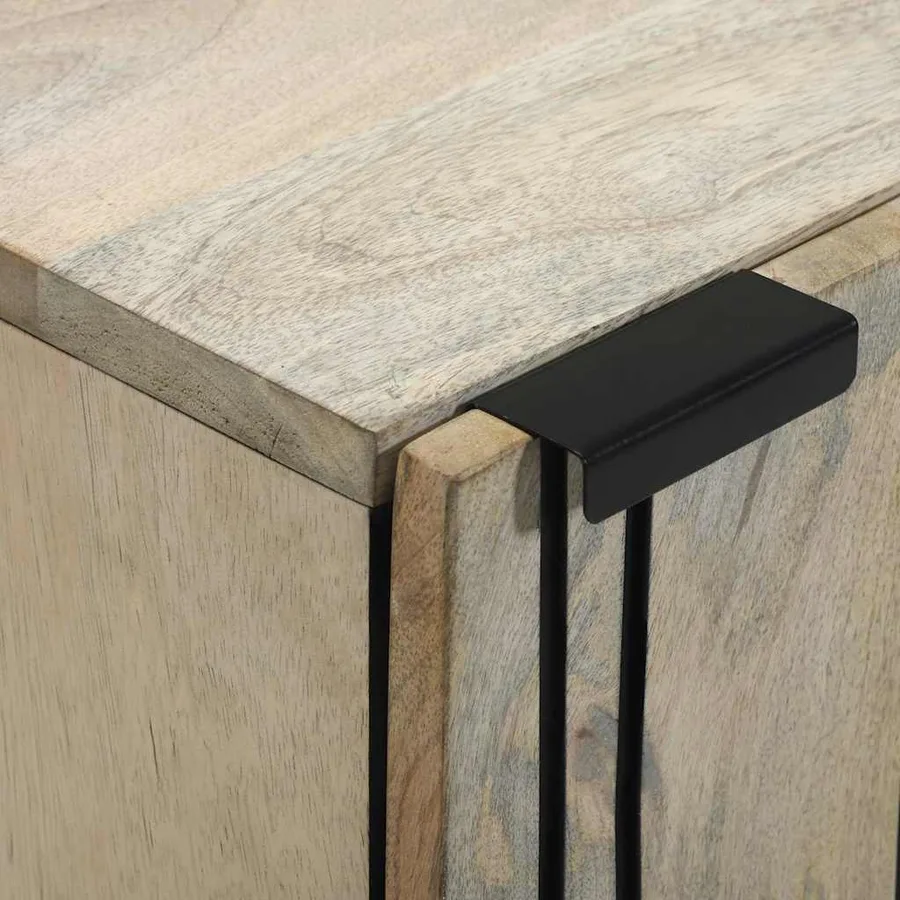 Buffet Blanc 40 x 33 x 75 cm bois de manguier massif - 6