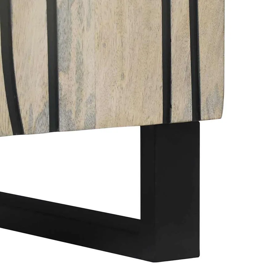 Buffet Blanc 40 x 33 x 75 cm bois de manguier massif - 7