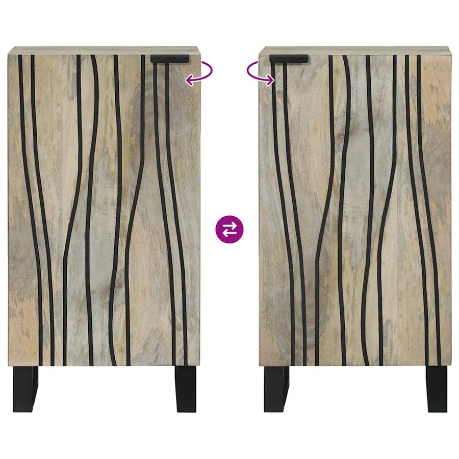 Buffet Blanc 40 x 33 x 75 cm bois de manguier massif - 9