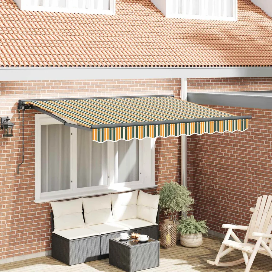 Auvent Rétractable Vert 250 x 200 cm tissu