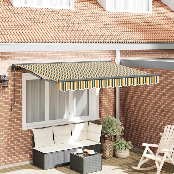 Auvent Rétractable Vert 250 x 200 cm tissu