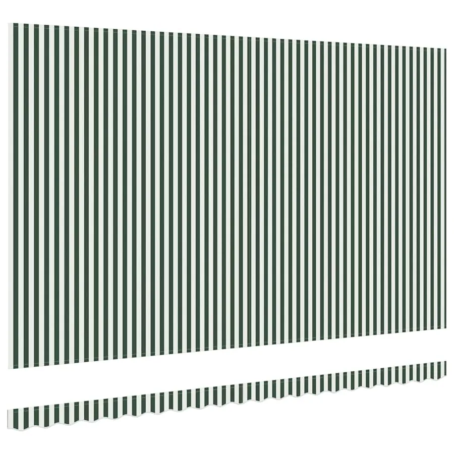 Toile de rechange pour auvent Vert et blanc 5 x 3 m Polyester - 4