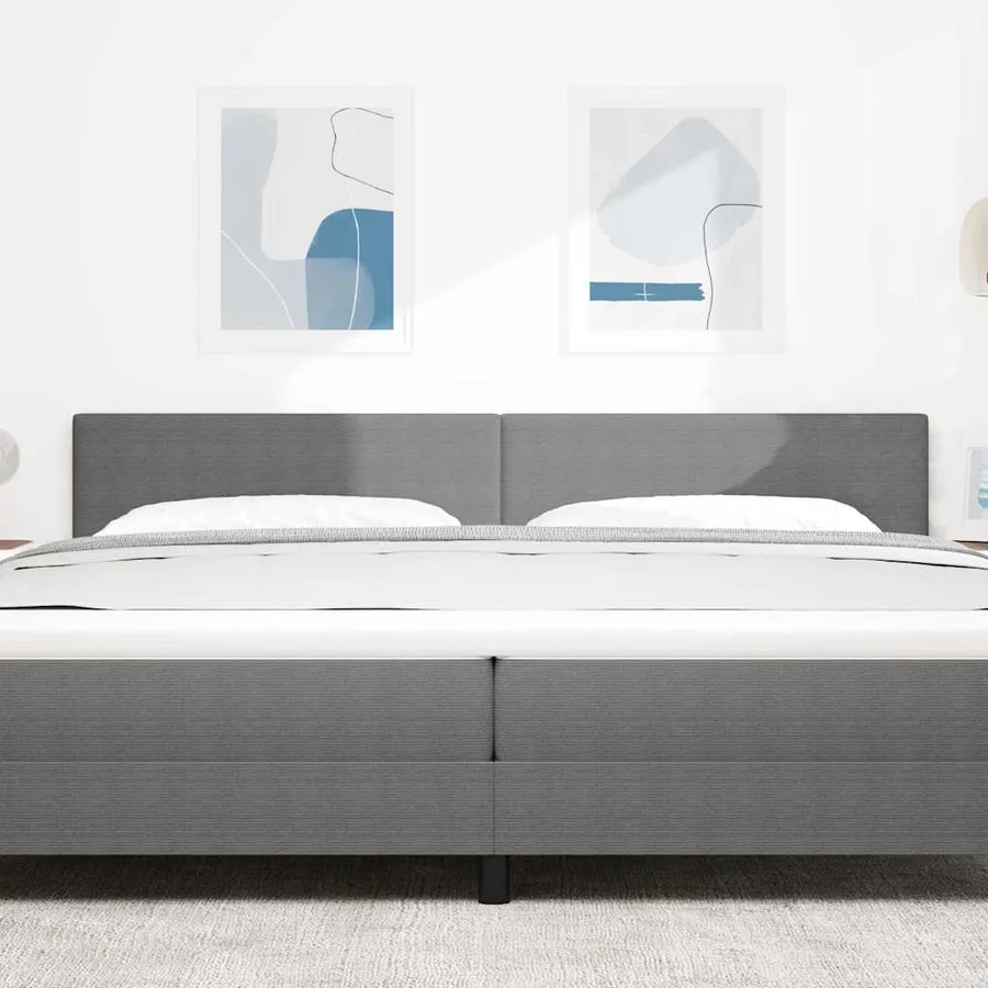 Tête de lit Gris clair 200 cm Tissu en velours côtelé - 3