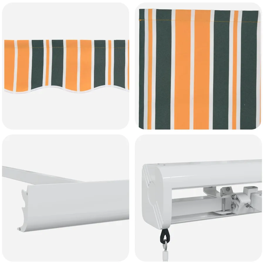Auvent rétractable Vert et jaune 300 x 250 cm - 4