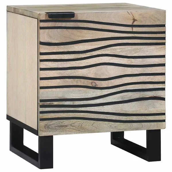 Table de chevet Blanc 40 x 33 x 46 cm Bois d'ingénierie