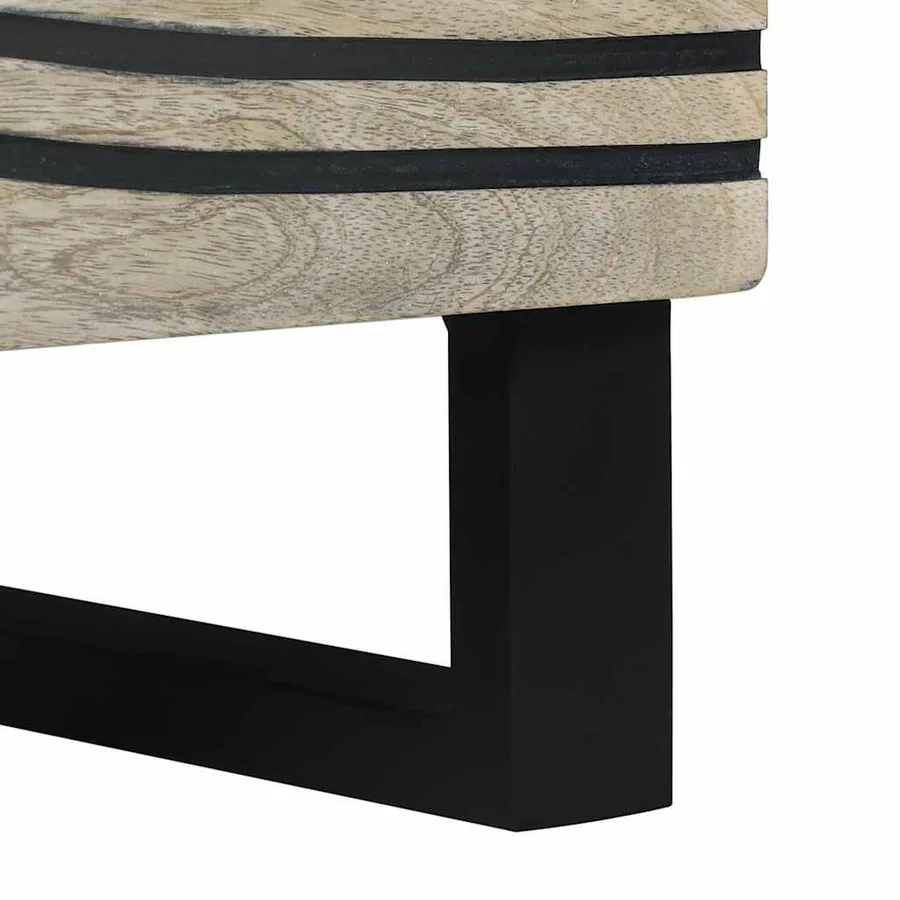 Table de chevet Blanc 40 x 33 x 46 cm Bois d'ingénierie - 7