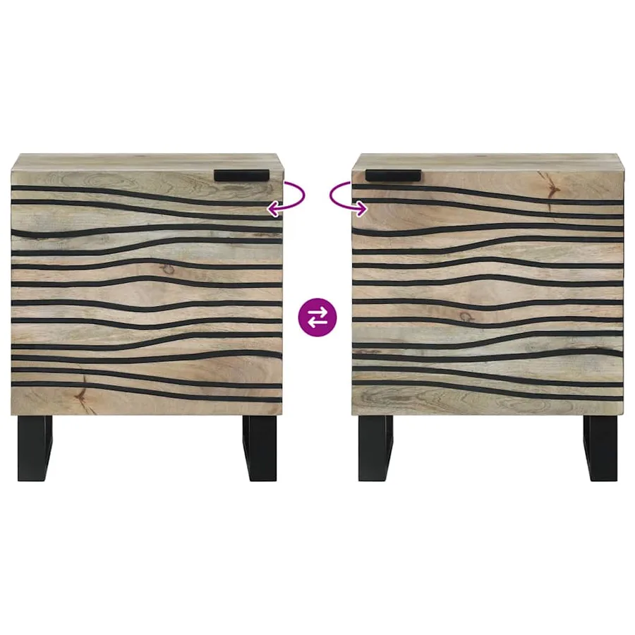 Table de chevet Blanc 40 x 33 x 46 cm Bois d'ingénierie - 9