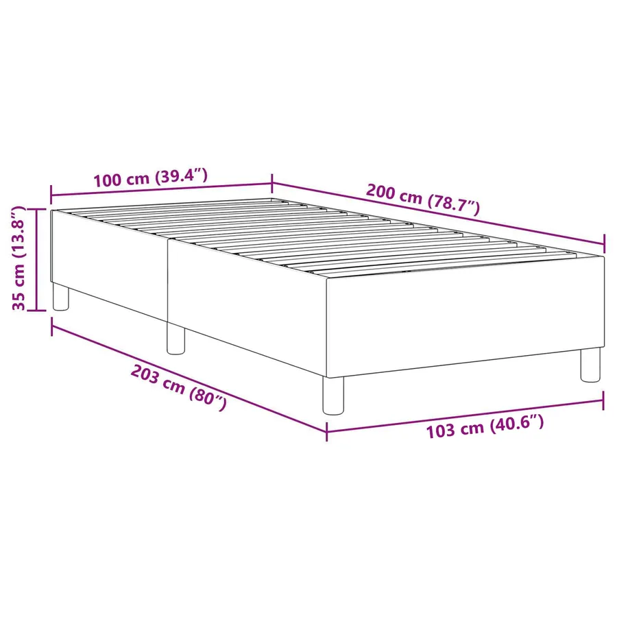 Cadre de lit plateforme Bleu 100 x 200 cm - 8