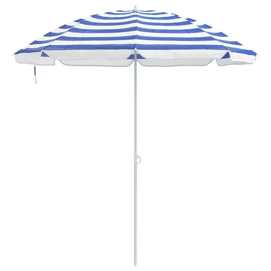Parasol de jardin 240 cm polyester 170T Bleu et Blanc - 4