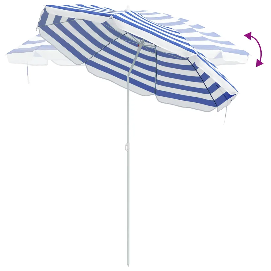 Parasol de jardin polyester 170T Bleu et Blanc - 6