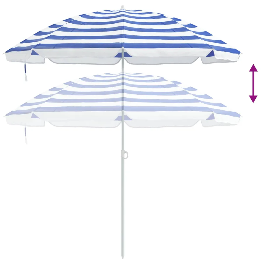 Parasol de jardin polyester 170T Bleu et Blanc - 7