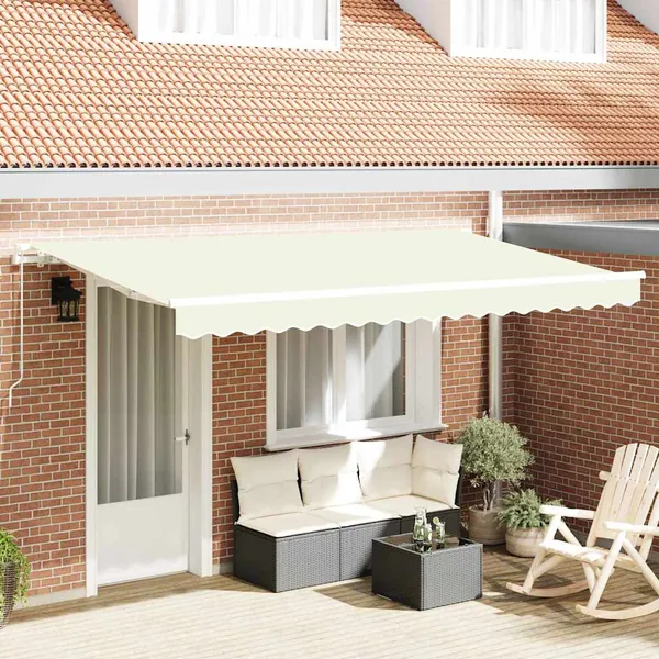 Auvent Rétractable Crème 400 x 200 cm tissu