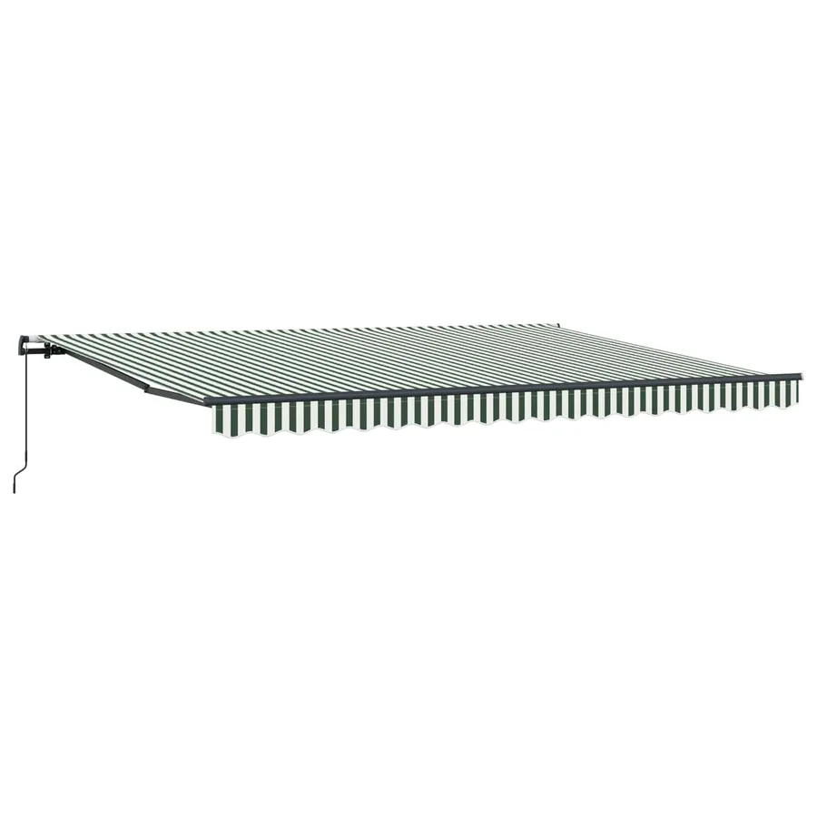 Auvent rétractable Vert et blanc 450 × 350 cm - 2