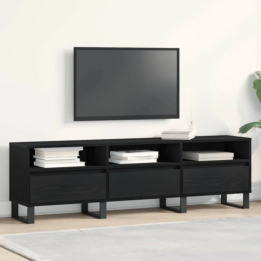 Meuble TV Chêne noir 150 x 30 x 44,5 cm Bois d'ingénierie