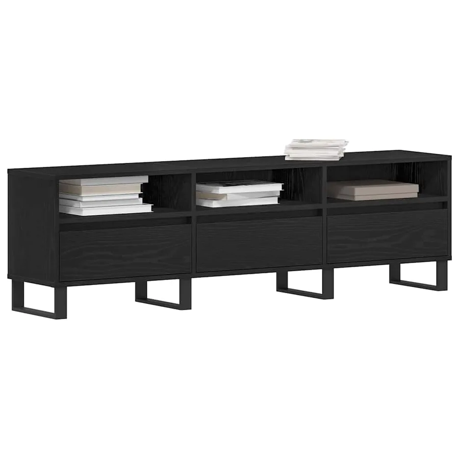 Meuble TV Chêne noir 150 x 30 x 44,5 cm Bois d'ingénierie - 3