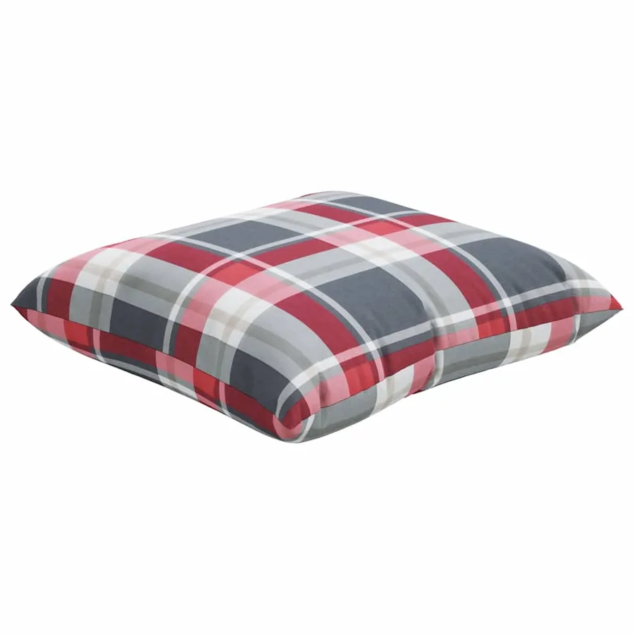 Coussins de canapé 4 pcs motif à carreaux rouges 50 x 50 cm en tissu - 3