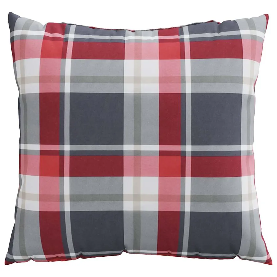 Coussins de canapé 4 pcs motif à carreaux rouges 50 x 50 cm en tissu - 5