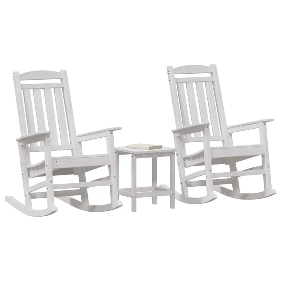 Chaise à bascule 3 pcs Blanc Polyéthylène - 3
