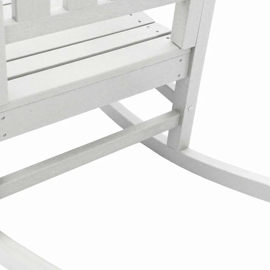 Chaise à bascule 3 pcs Blanc Polyéthylène - 7