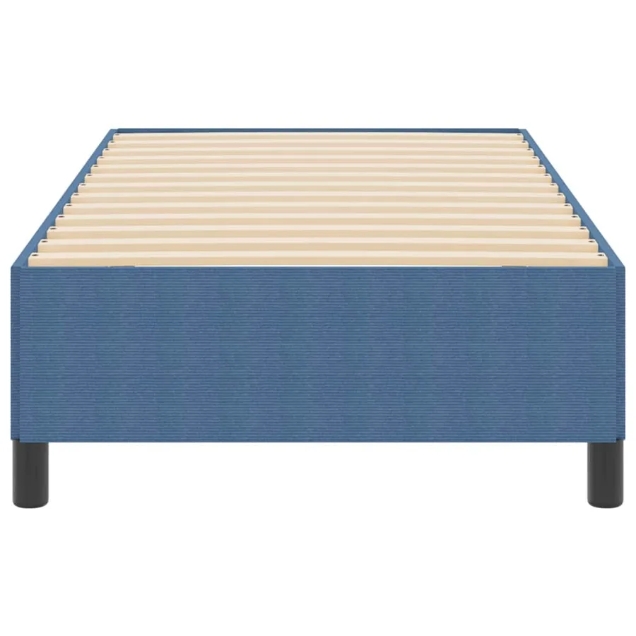 Lit à ressorts Bleu 90 x 190 cm Tissu en velours côtelé - 5
