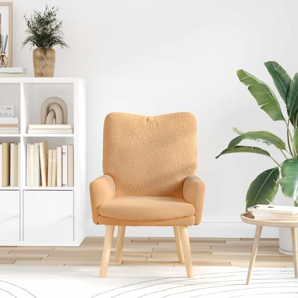 fauteuil Beige 63 x 67 x 94 cm Polyester et contreplaqué