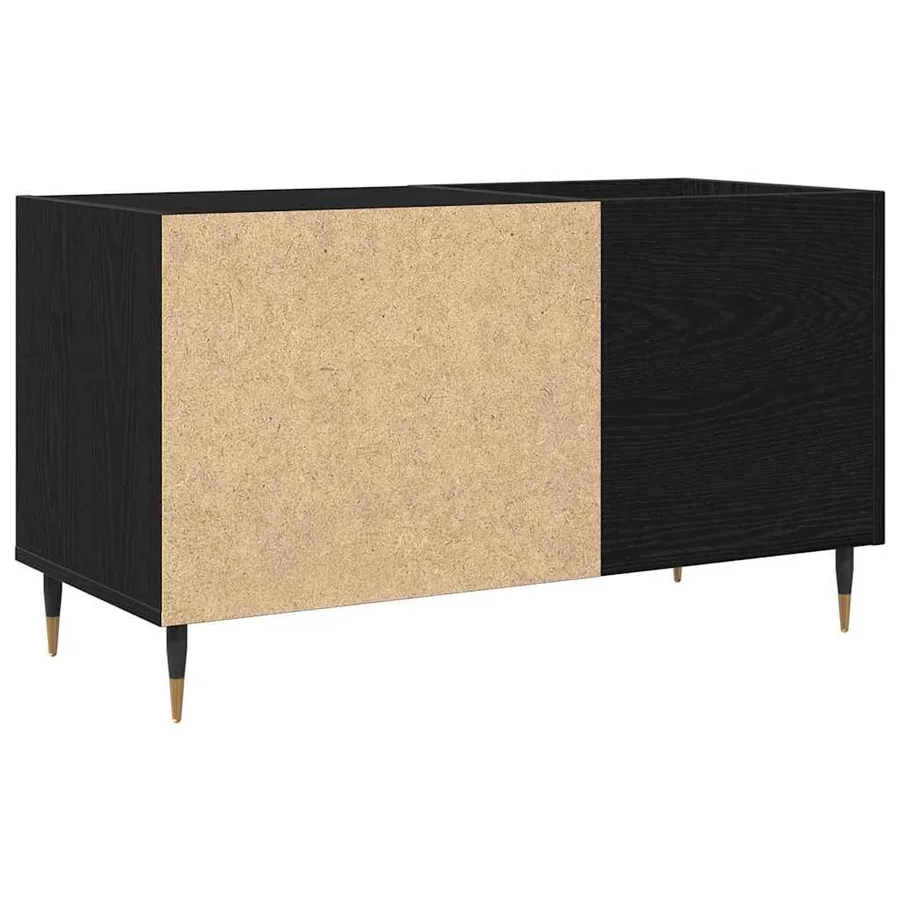 Meuble à vinyles Chêne noir 85 x 38 x 48 cm Bois d'ingénierie - 5