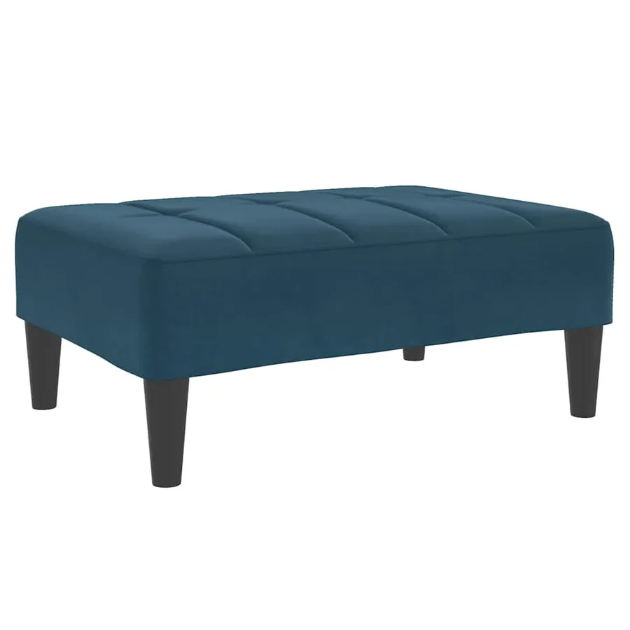 Repose-pied bleu 77x55x31 cm velours - 2