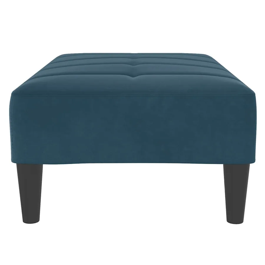 Repose-pied bleu 77x55x31 cm velours - 5