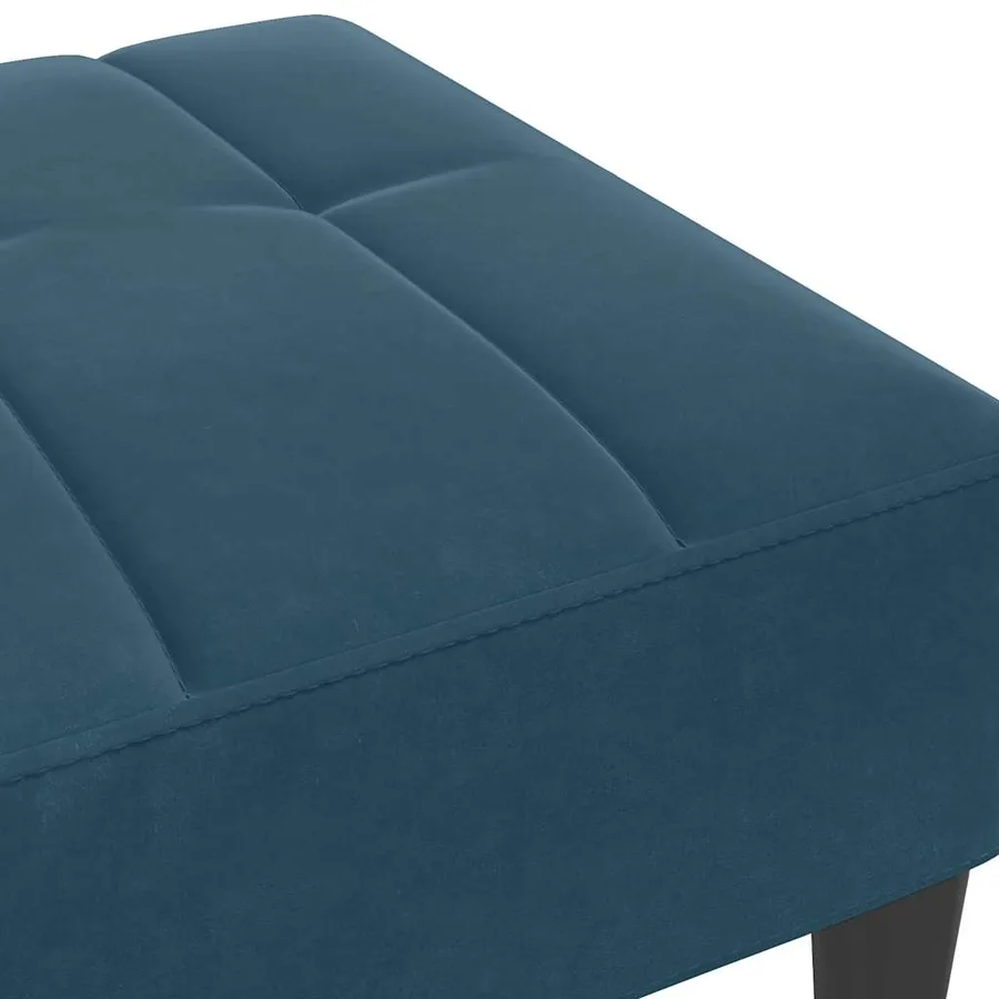 Repose-pied bleu 77x55x31 cm velours - 6