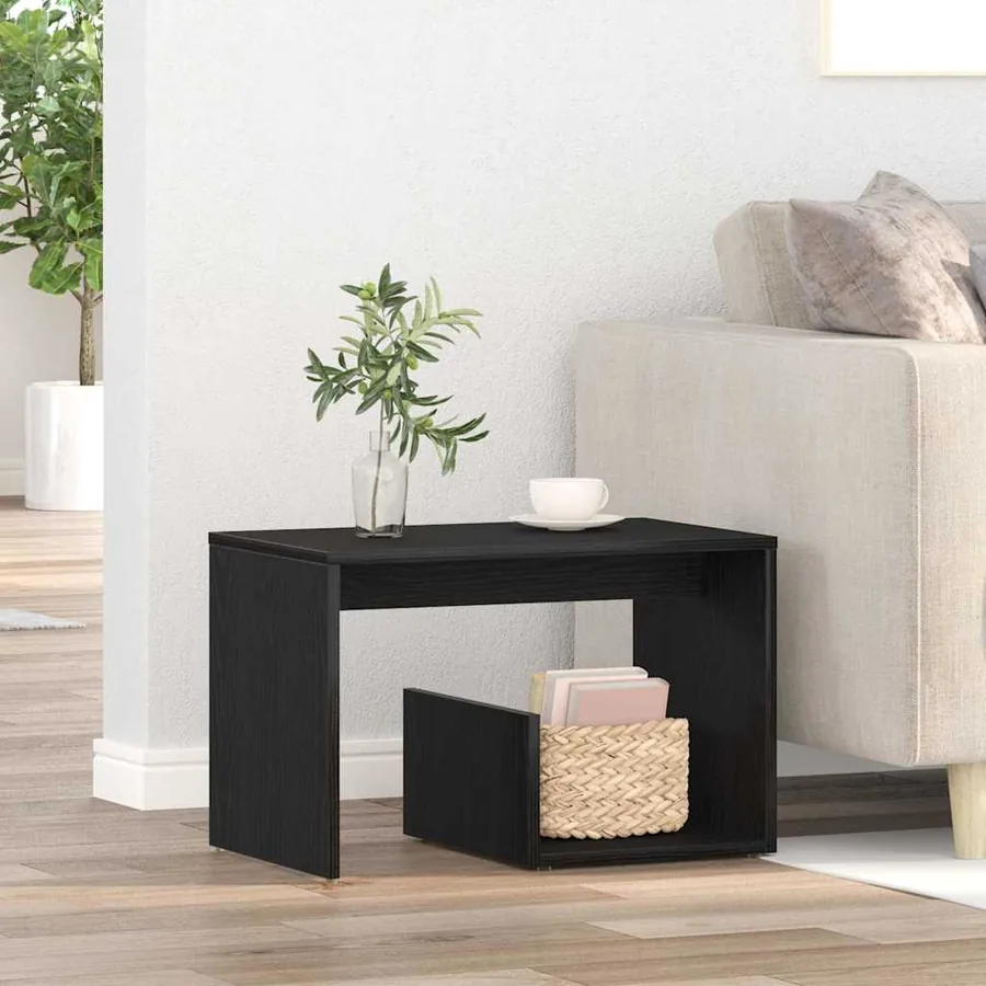 Table d'appoint Chêne noir 59 x 36 x 38 cm Bois d'ingénierie