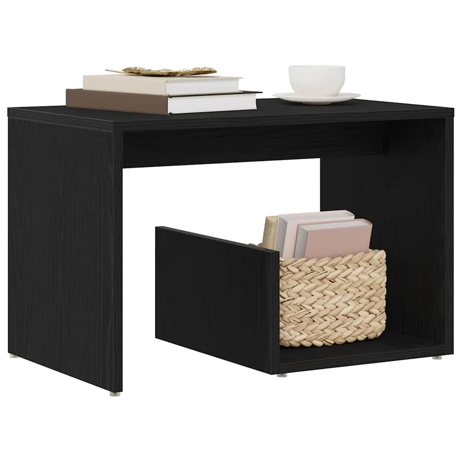 Table d'appoint Chêne noir 59 x 36 x 38 cm Bois d'ingénierie - 3