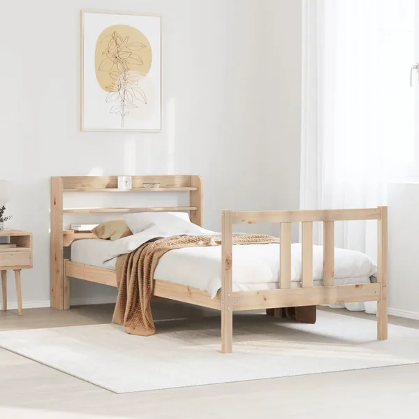 Cadre de lit avec tête de lit sans matelas 75x190 cm