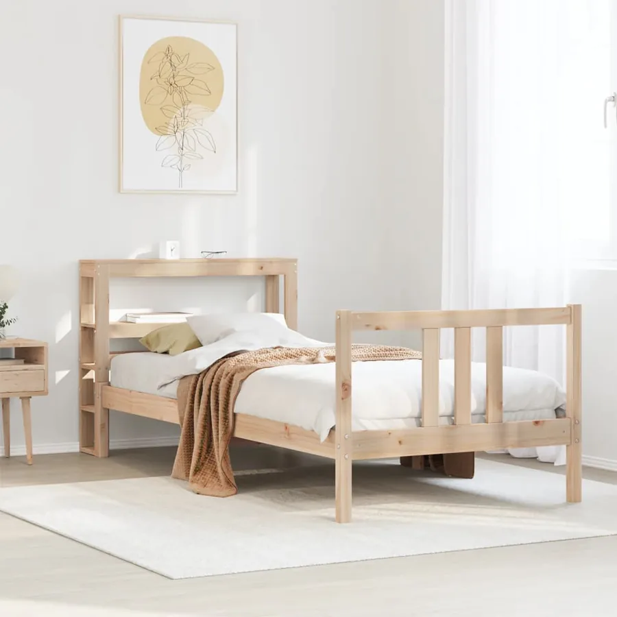 Cadre de lit avec tête de lit sans matelas 75x190 cm