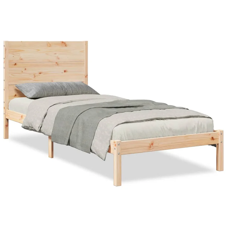 Cadre de lit extra long sans matelas 90x220 cm bois massif - 2